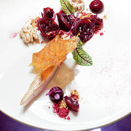 Perlhuhnfilets With Beetroots And Walnuts On Plate by Jalag / Jan C. Brettschneider