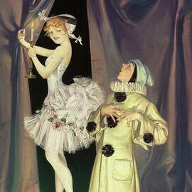 Pierrot And Columbine by Frank Xavier Leyendecker
