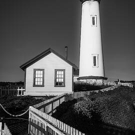 Pigeon Point Lighthouse In Black And White by Garry Gay