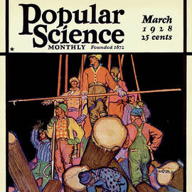 Popular Science Magazine Cover March 1928 Issue by Popular Science
