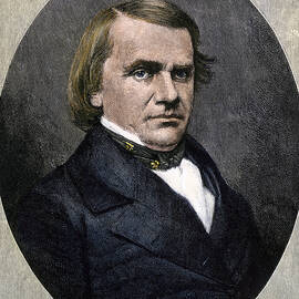 Portrait Of Stephen Arnold Douglas (1813-1861), An Illinois American Politician, Known For Having Passed The Kansas-nebraska Act (kansas Nebraska) In 1854 Colour Engraving Of The 19th Century by American School