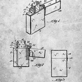 Pp553-slate Zippo Lighter Patent Poster by Cole Borders