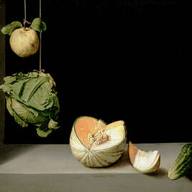 Quince, Cabbage, Melon, And Cucumber, C.1602 by Juan Sanchez Cotan