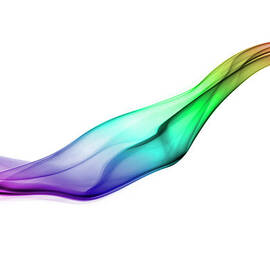 Rainbow Coloured Curve Of Smoke by Anthony Bradshaw