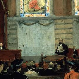 RAMON MENENDEZ PIDAL READING BEFORE THE ACADEMY - 20TH CENTURY. LUIS MENENDEZ PIDAL . by Luis Menendez Pidal -1861-1932-