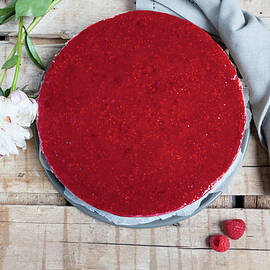 Raw, Vegan Cashew Nut Cheesecake With A Raspberry Topping by Jalag / Intosite Kitchengirls