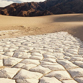 Rock Patterns In Desert With Distant by David Clapp