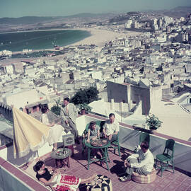 Rooftop Cocktails In Tangier by Jack Birns