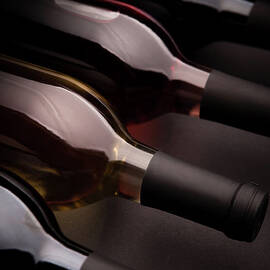 Row Of Wine Bottles by Halbergman