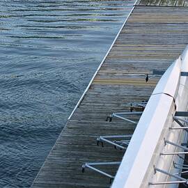 Rowing Shells On Floating Jetty by Barry Duncan