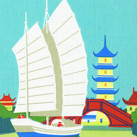 Sailboat in Japan by CSA Images