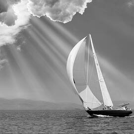 Sailing Under Sunbeams, L'anse Bay, Michigan '13 by Monte Nagler