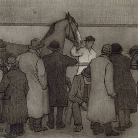 Sale At Wards Repository, No 2, C 1918 Crayon And Charcoal On Paper by Robert Polhill Bevan