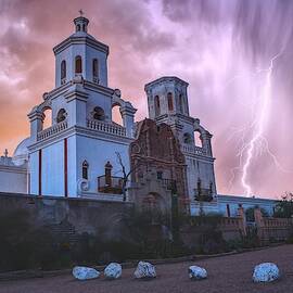San Xavier Mission Lightning