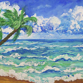 Seashore with Palms by Frances Miller