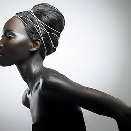 Side View Of Woman With Metallic Make Up by Image Source