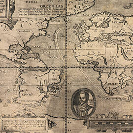 Sir Francis Drake World Map - 1581 by unknown