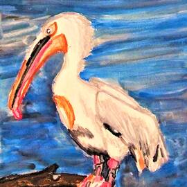 Solitary Pelican by Maggie Russell
