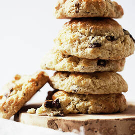 Stack Of Scones With Chocolate by Line Klein