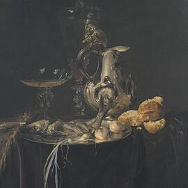 Still Life. Breakfast Piece With A Silver Jug