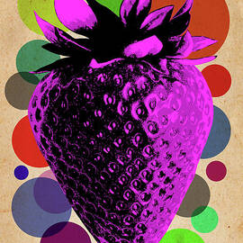Strawberry on Vintage Paper 02 by Bobbi Freelance