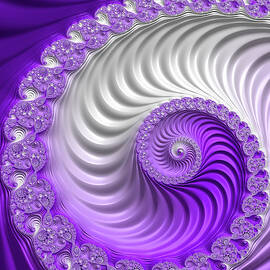 Striped Fractal Spiral purple and white