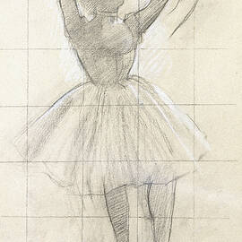 Study For A Dancer Posing, From A Photograph, 1874 Charcoal And White Chalk On Paper by Edgar Degas