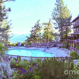 Sun Mountain Lodge Pool with a View of the North Cascade Mountain Range by Omaste Witkowski
