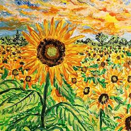 Sunflower Fields  by Timothy Foley