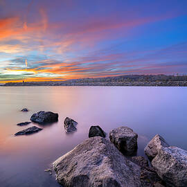 Sunset At Missouri River by Jian Xu