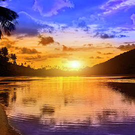 Sunset In Tropical Paradise by Vladgans