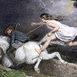 Tam O'shanter Chases By A Witch Illustration Of The Poem By Robert Burns (1759-1796), A Scottish Poet Colour Engraving After A Painting By John Faed Illustration by American School