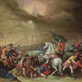 'The Conversion of Saint Paul'. XVII century. Oil on copperplate. by Anonymous