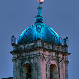 The Moon Behind The Bell Tower's Cross by Alessandro Mari
