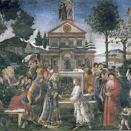 The Purification Of The Leper And The Temptation Of Christ, In The Sistine Chapel, 1481 by Sandro Botticelli