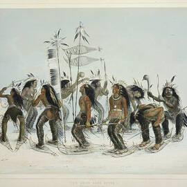The Snow Shoe Dance, From Catlins North American Indian Portfolio by George Catlin