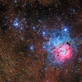 The Trifid Nebula (m20) And Open Cluster M21 by Michael Kalika