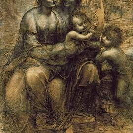 'The Virgin and Child with Saint Anne and Saint John the Baptist', c. 1490. by Leonardo da Vinci -1452-1519-