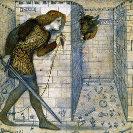 Tile Design - Theseus and the Minotaur in the Labyrinth by Edward Burne-Jones