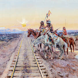 Trail of the Iron Horse, 1924 by Charles M Russell