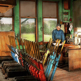 Train - Controls - In the signal tower 1940 by Mike Savad