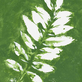 Tropical Leaf Branch Stamp White