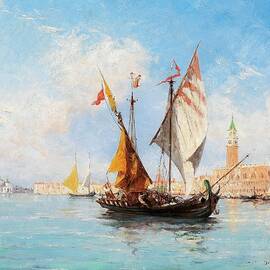 Venice, Sail Boats In The Bacino Di San Marco