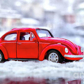 Volkswagen in the Snow  by Elaine Manley