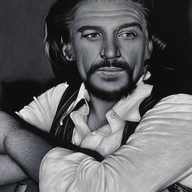Waylon Jennings Country singer Portrait by Zenon Matias Jimenez