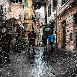 Without An Umbrella In The Rain by Nicodemo Quaglia