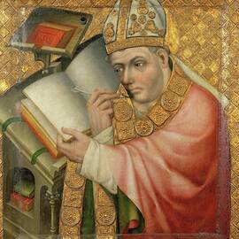 Writing Bishop. Tempera on wood -before 1365-. by Master Theoderich Master Theoderich
