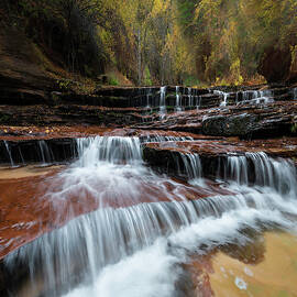 Zion Trail Waterfall by Larry Marshall