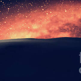 Astronaut doing space walk and explore a distant planet such as Mars. by Michal Bednarek