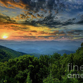 Stormy Sunrise in the Blue Ridge Mountains by Shelia Hunt